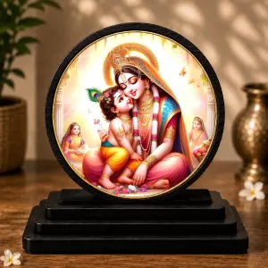 Premium Wooden Maa Yashoda And Little Krishna Showpiece For Car Dashboard & Office Table | 4 X 4.5 Inch Sublimation Printed Decorative Stand | 4 Mm MDF | Home Decor | Made In India (F33375) Premium Wooden Maa Yashoda And Little Krishna Showpiece For Car Dashboard & Office Table | 4 X 4.5 Inch Sublimation Printed Decorative Stand | 4 Mm MDF | Home Decor | Made In India (F33375)