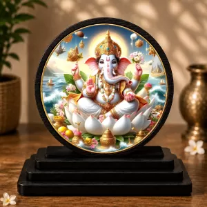 Premium Wooden Lord Ganeha Showpiece For Car Dashboard & Office Table | 4 X 4.5 Inch Sublimation Printed Decorative Stand | 4 Mm MDF | Home Decor | Made In India (F33380) Premium Wooden Lord Ganeha Showpiece For Car Dashboard & Office Table | 4 X 4.5 Inch Sublimation Printed Decorative Stand | 4 Mm MDF | Home Decor | Made In India (F33380)
