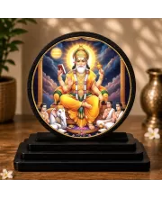 Premium Wooden Lord Vishwakarma Showpiece For Car Dashboard & Office Table | 4 X 4.5 Inch Sublimation Printed Decorative Stand | 4 Mm MDF | Home Decor | Made In India (F33385)
