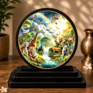 Premium Wooden Wonderful Animals With A Wildlife Scene Showpiece For Car Dashboard & Office Table | 4 X 4.5 Inch Sublimation Printed Decorative Stand | 4 Mm MDF | Home Decor | Made In India (F33390) Premium Wooden Wonderful Animals With A Wildlife Scene Showpiece For Car Dashboard & Office Table | 4 X 4.5 Inch Sublimation Printed Decorative Stand | 4 Mm MDF | Home Decor | Made In India (F33390)