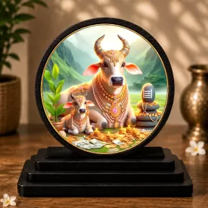 Premium Wooden Kamdhenu Cow Showpiece For Car Dashboard & Office Table | 4 X 4.5 Inch Sublimation Printed Decorative Stand | 4 Mm MDF | Home Decor | Made In India (F33397) Premium Wooden Kamdhenu Cow Showpiece For Car Dashboard & Office Table | 4 X 4.5 Inch Sublimation Printed Decorative Stand | 4 Mm MDF | Home Decor | Made In India (F33397)