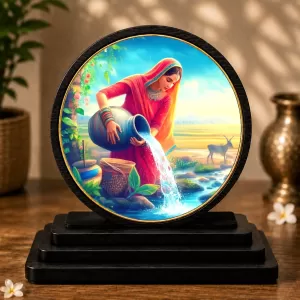 Premium Wooden Woman Filling A Pot With Water Showpiece For Car Dashboard & Office Table | 4 X 4.5 Inch Sublimation Printed Decorative Stand | 4 Mm MDF | Home Decor | Made In India (F33403) Premium Wooden Woman Filling A Pot With Water Showpiece For Car Dashboard & Office Table | 4 X 4.5 Inch Sublimation Printed Decorative Stand | 4 Mm MDF | Home Decor | Made In India (F33403)