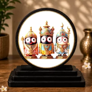 Premium Wooden Lord Jagannath, Subhadra, Balabhadra Showpiece For Car Dashboard & Office Table | 4 X 4.5 Inch Sublimation Printed Decorative Stand | 4 Mm MDF | Home Decor | Made In India (F33409) Premium Wooden Lord Jagannath, Subhadra, Balabhadra Showpiece For Car Dashboard & Office Table | 4 X 4.5 Inch Sublimation Printed Decorative Stand | 4 Mm MDF | Home Decor | Made In India (F33409)