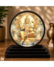 Premium Wooden  Lord Kuber Showpiece For Car Dashboard & Office Table | 4 X 4.5 Inch Sublimation Printed Decorative Stand | 4 Mm MDF | Home Decor | Made In India (F33427)