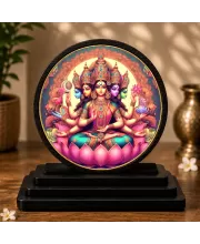 Premium Wooden Gayatri Mata Showpiece For Car Dashboard & Office Table | 4 X 4.5 Inch Sublimation Printed Decorative Stand | 4 Mm MDF | Home Decor | Made In India (F33442)