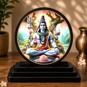 Premium Wooden Lord Shiva Showpiece For Car Dashboard & Office Table | 4 X 4.5 Inch Sublimation Printed Decorative Stand | 4 Mm MDF | Home Decor | Made In India (F33445) Premium Wooden Lord Shiva Showpiece For Car Dashboard & Office Table | 4 X 4.5 Inch Sublimation Printed Decorative Stand | 4 Mm MDF | Home Decor | Made In India (F33445)