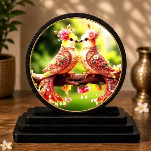 Premium Wooden Love Birds Showpiece For Car Dashboard & Office Table | 4 X 4.5 Inch Sublimation Printed Decorative Stand | 4 Mm MDF | Home Decor | Made In India (F33447) Premium Wooden Love Birds Showpiece For Car Dashboard & Office Table | 4 X 4.5 Inch Sublimation Printed Decorative Stand | 4 Mm MDF | Home Decor | Made In India (F33447)