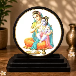 Premium Wooden Bal Krishna With Mata Yashoda Showpiece For Car Dashboard & Office Table | 4 X 4.5 Inch Sublimation Printed Decorative Stand | 4 Mm MDF | Home Decor | Made In India (F33449) Premium Wooden Bal Krishna With Mata Yashoda Showpiece For Car Dashboard & Office Table | 4 X 4.5 Inch Sublimation Printed Decorative Stand | 4 Mm MDF | Home Decor | Made In India (F33449)