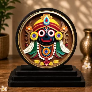 Premium Wooden Lord Jagannath Showpiece For Car Dashboard & Office Table | 4 X 4.5 Inch Sublimation Printed Decorative Stand | 4 Mm MDF | Home Decor | Made In India (F33451) Premium Wooden Lord Jagannath Showpiece For Car Dashboard & Office Table | 4 X 4.5 Inch Sublimation Printed Decorative Stand | 4 Mm MDF | Home Decor | Made In India (F33451)