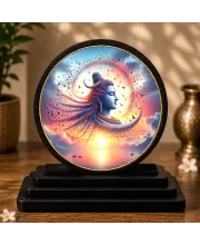 Premium Wooden Lord Shiva Showpiece For Car Dashboard & Office Table | 4 X 4.5 Inch Sublimation Printed Decorative Stand | 4 Mm MDF | Home Decor | Made In India (F33458)