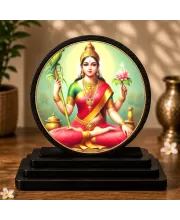 Premium Wooden Tripura Sundari Showpiece For Car Dashboard & Office Table | 4 X 4.5 Inch Sublimation Printed Decorative Stand | 4 Mm MDF | Home Decor | Made In India (F33469)