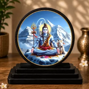 Premium Wooden Lord Shiva Showpiece For Car Dashboard & Office Table | 4 X 4.5 Inch Sublimation Printed Decorative Stand | 4 Mm MDF | Home Decor | Made In India (F33476) Premium Wooden Lord Shiva Showpiece For Car Dashboard & Office Table | 4 X 4.5 Inch Sublimation Printed Decorative Stand | 4 Mm MDF | Home Decor | Made In India (F33476)