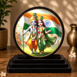 Premium Wooden Radha Krishna Showpiece For Car Dashboard & Office Table | 4 X 4.5 Inch Sublimation Printed Decorative Stand | 4 Mm MDF | Home Decor | Made In India (F33484) Premium Wooden Radha Krishna Showpiece For Car Dashboard & Office Table | 4 X 4.5 Inch Sublimation Printed Decorative Stand | 4 Mm MDF | Home Decor | Made In India (F33484)