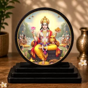 Premium Wooden Lord Kubera Showpiece For Car Dashboard & Office Table | 4 X 4.5 Inch Sublimation Printed Decorative Stand | 4 Mm MDF | Home Decor | Made In India (F33487) Premium Wooden Lord Kubera Showpiece For Car Dashboard & Office Table | 4 X 4.5 Inch Sublimation Printed Decorative Stand | 4 Mm MDF | Home Decor | Made In India (F33487)