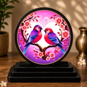 Premium Wooden Pink And Purple Birds Showpiece For Car Dashboard & Office Table | 4 X 4.5 Inch Sublimation Printed Decorative Stand | 4 Mm MDF | Home Decor | Made In India (F33506) Premium Wooden Pink And Purple Birds Showpiece For Car Dashboard & Office Table | 4 X 4.5 Inch Sublimation Printed Decorative Stand | 4 Mm MDF | Home Decor | Made In India (F33506)