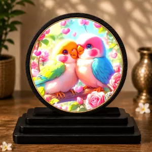 Premium Wooden Love Birds Showpiece For Car Dashboard & Office Table | 4 X 4.5 Inch Sublimation Printed Decorative Stand | 4 Mm MDF | Home Decor | Made In India (F33507) Premium Wooden Love Birds Showpiece For Car Dashboard & Office Table | 4 X 4.5 Inch Sublimation Printed Decorative Stand | 4 Mm MDF | Home Decor | Made In India (F33507)