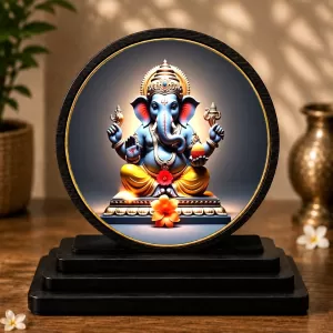 Premium Wooden Lord Ganesha Showpiece For Car Dashboard & Office Table | 4 X 4.5 Inch Sublimation Printed Decorative Stand | 4 Mm MDF | Home Decor | Made In India (F33521) Premium Wooden Lord Ganesha Showpiece For Car Dashboard & Office Table | 4 X 4.5 Inch Sublimation Printed Decorative Stand | 4 Mm MDF | Home Decor | Made In India (F33521)
