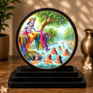 Premium Wooden Gopi Vastraharan Showpiece For Car Dashboard & Office Table | 4 X 4.5 Inch Sublimation Printed Decorative Stand | 4 Mm MDF | Home Decor | Made In India (F33540) Premium Wooden Gopi Vastraharan Showpiece For Car Dashboard & Office Table | 4 X 4.5 Inch Sublimation Printed Decorative Stand | 4 Mm MDF | Home Decor | Made In India (F33540)