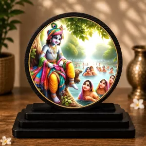 Premium Wooden Gopi Vastraharan Showpiece For Car Dashboard & Office Table | 4 X 4.5 Inch Sublimation Printed Decorative Stand | 4 Mm MDF | Home Decor | Made In India (F33541) Premium Wooden Gopi Vastraharan Showpiece For Car Dashboard & Office Table | 4 X 4.5 Inch Sublimation Printed Decorative Stand | 4 Mm MDF | Home Decor | Made In India (F33541)