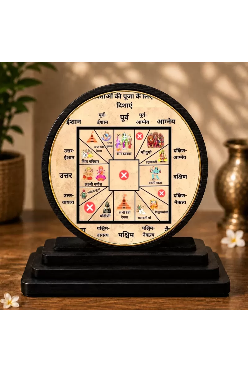 Premium Wooden Vastu Decorative Yantra  Showpiece For Car Dashboard & Office Table | 4 X 4.5 Inch Sublimation Printed Decorative Stand | 4 Mm MDF | Home Decor | Made In India (F33561)