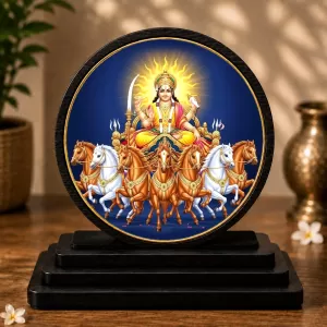 Premium Wooden Lord Surya Dev Showpiece For Car Dashboard & Office Table | 4 X 4.5 Inch Sublimation Printed Decorative Stand | 4 Mm MDF | Home Decor | Made In India (F33564) Premium Wooden Lord Surya Dev Showpiece For Car Dashboard & Office Table | 4 X 4.5 Inch Sublimation Printed Decorative Stand | 4 Mm MDF | Home Decor | Made In India (F33564)