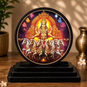 Premium Wooden Lord Surya Dev Showpiece For Car Dashboard & Office Table | 4 X 4.5 Inch Sublimation Printed Decorative Stand | 4 Mm MDF | Home Decor | Made In India (F33565) Premium Wooden Lord Surya Dev Showpiece For Car Dashboard & Office Table | 4 X 4.5 Inch Sublimation Printed Decorative Stand | 4 Mm MDF | Home Decor | Made In India (F33565)