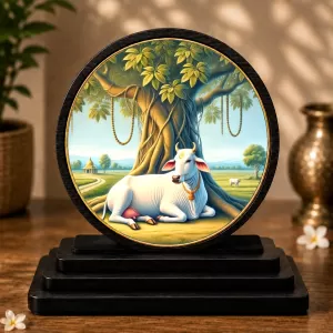 Premium Wooden Kamadhenu Cow Showpiece For Car Dashboard & Office Table | 4 X 4.5 Inch Sublimation Printed Decorative Stand | 4 Mm MDF | Home Decor | Made In India (F33570) Premium Wooden Kamadhenu Cow Showpiece For Car Dashboard & Office Table | 4 X 4.5 Inch Sublimation Printed Decorative Stand | 4 Mm MDF | Home Decor | Made In India (F33570)