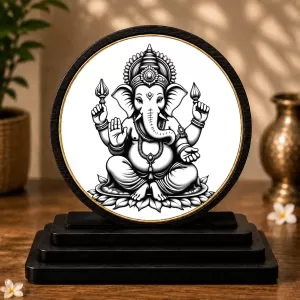 Premium Wooden Lord Ganesha Showpiece For Car Dashboard & Office Table | 4 X 4.5 Inch Sublimation Printed Decorative Stand | 4 Mm MDF | Home Decor | Made In India (F33574) Premium Wooden Lord Ganesha Showpiece For Car Dashboard & Office Table | 4 X 4.5 Inch Sublimation Printed Decorative Stand | 4 Mm MDF | Home Decor | Made In India (F33574)