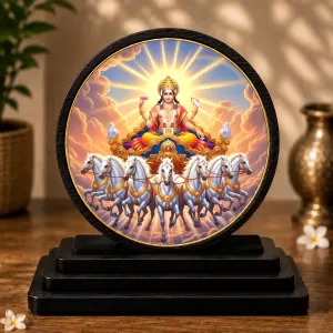 Premium Wooden Lord Surya Dev Showpiece For Car Dashboard & Office Table | 4 X 4.5 Inch Sublimation Printed Decorative Stand | 4 Mm MDF | Home Decor | Made In India (F33578) Premium Wooden Lord Surya Dev Showpiece For Car Dashboard & Office Table | 4 X 4.5 Inch Sublimation Printed Decorative Stand | 4 Mm MDF | Home Decor | Made In India (F33578)