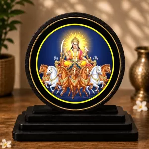 Premium Wooden Lord Surya Dev Showpiece For Car Dashboard & Office Table | 4 X 4.5 Inch Sublimation Printed Decorative Stand | 4 Mm MDF | Home Decor | Made In India (F33584) Premium Wooden Lord Surya Dev Showpiece For Car Dashboard & Office Table | 4 X 4.5 Inch Sublimation Printed Decorative Stand | 4 Mm MDF | Home Decor | Made In India (F33584)