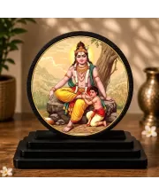 Premium Wooden Dakshinamurthy & Murugan Showpiece For Car Dashboard & Office Table | 4 X 4.5 Inch Sublimation Printed Decorative Stand | 4 Mm MDF | Home Decor | Made In India (F33588)