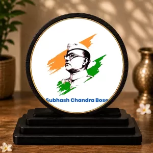 Premium Wooden Netaji Subhas Chandra Bose Showpiece For Car Dashboard & Office Table | 4 X 4.5 Inch Sublimation Printed Decorative Stand | 4 Mm MDF | Home Decor | Made In India (F33591) Premium Wooden Netaji Subhas Chandra Bose Showpiece For Car Dashboard & Office Table | 4 X 4.5 Inch Sublimation Printed Decorative Stand | 4 Mm MDF | Home Decor | Made In India (F33591)