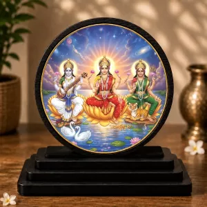 Premium Wooden Goddess Lakshmi, Saraswati, Durga Showpiece For Car Dashboard & Office Table | 4 X 4.5 Inch Sublimation Printed Decorative Stand | 4 Mm MDF | Home Decor | Made In India (F33600) Premium Wooden Goddess Lakshmi, Saraswati, Durga Showpiece For Car Dashboard & Office Table | 4 X 4.5 Inch Sublimation Printed Decorative Stand | 4 Mm MDF | Home Decor | Made In India (F33600)