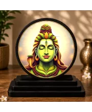 Premium Wooden Lord Shiva Showpiece For Car Dashboard & Office Table | 4 X 4.5 Inch Sublimation Printed Decorative Stand | 4 Mm MDF | Home Decor | Made In India (F33607)