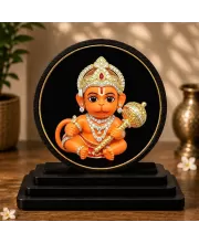 Premium Wooden Lord Hanuman  Showpiece For Car Dashboard & Office Table | 4 X 4.5 Inch Sublimation Printed Decorative Stand | 4 Mm MDF | Home Decor | Made In India (F33608)