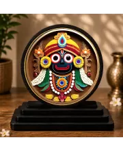 Premium Wooden Lord Jagannath Showpiece For Car Dashboard & Office Table | 4 X 4.5 Inch Sublimation Printed Decorative Stand | 4 Mm MDF | Home Decor | Made In India (F33617)