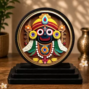 Premium Wooden Lord Jagannath Showpiece For Car Dashboard & Office Table | 4 X 4.5 Inch Sublimation Printed Decorative Stand | 4 Mm MDF | Home Decor | Made In India (F33617) Premium Wooden Lord Jagannath Showpiece For Car Dashboard & Office Table | 4 X 4.5 Inch Sublimation Printed Decorative Stand | 4 Mm MDF | Home Decor | Made In India (F33617)
