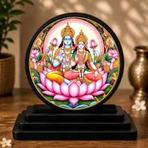 Premium Wooden Lakshmi Narayana Showpiece For Car Dashboard & Office Table | 4 X 4.5 Inch Sublimation Printed Decorative Stand | 4 Mm MDF | Home Decor | Made In India (F33619) Premium Wooden Lakshmi Narayana Showpiece For Car Dashboard & Office Table | 4 X 4.5 Inch Sublimation Printed Decorative Stand | 4 Mm MDF | Home Decor | Made In India (F33619)