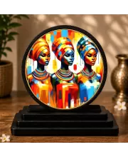Premium Wooden  Vibrant Artwork Showpiece For Car Dashboard & Office Table | 4 X 4.5 Inch Sublimation Printed Decorative Stand | 4 Mm MDF | Home Decor | Made In India (F33631)