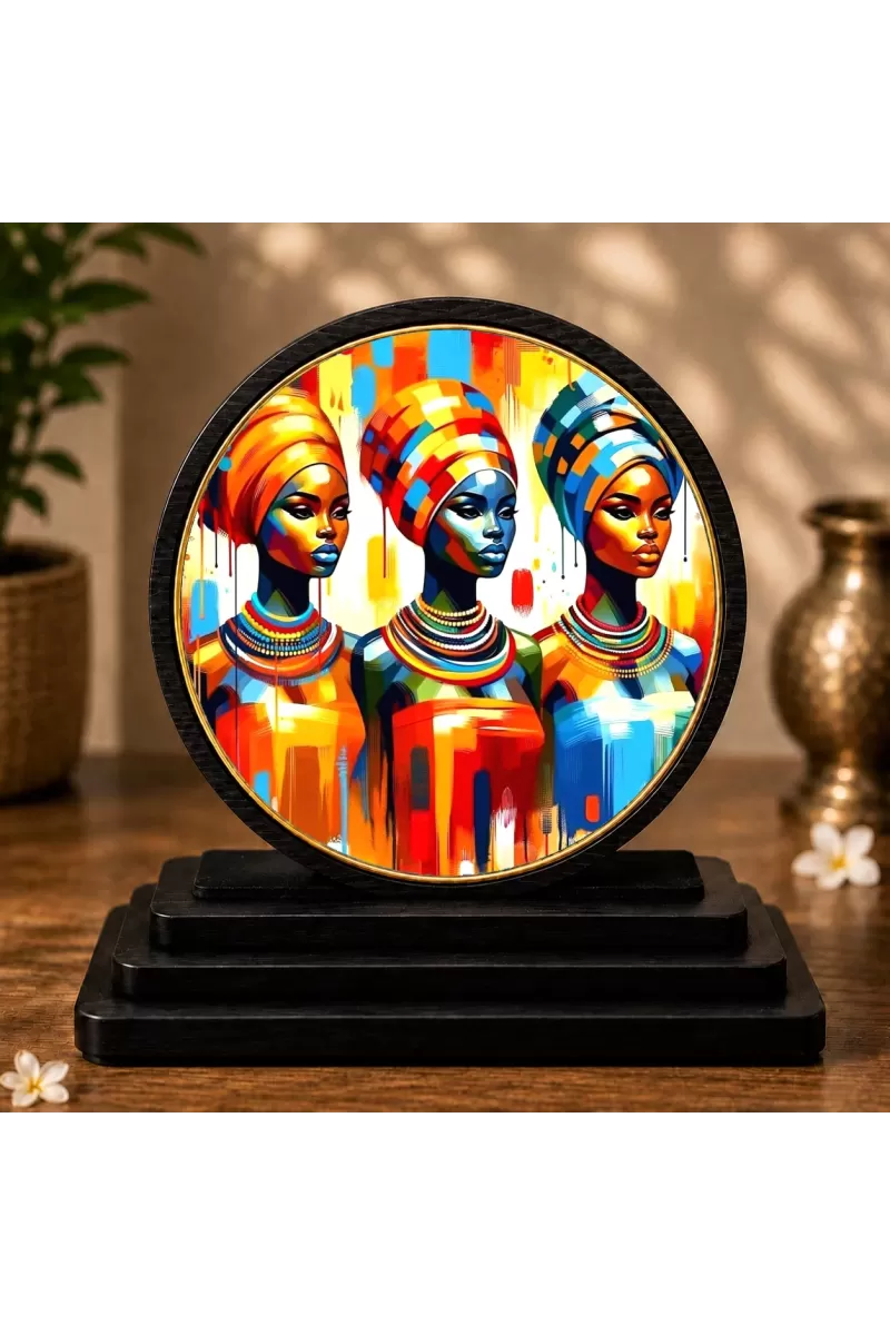 Premium Wooden  Vibrant Artwork Showpiece For Car Dashboard & Office Table | 4 X 4.5 Inch Sublimation Printed Decorative Stand | 4 Mm MDF | Home Decor | Made In India (F33631)
