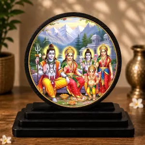 Premium Wooden Shiva Parivar Showpiece For Car Dashboard & Office Table | 4 X 4.5 Inch Sublimation Printed Decorative Stand | 4 Mm MDF | Home Decor | Made In India (F33634) Premium Wooden Shiva Parivar Showpiece For Car Dashboard & Office Table | 4 X 4.5 Inch Sublimation Printed Decorative Stand | 4 Mm MDF | Home Decor | Made In India (F33634)
