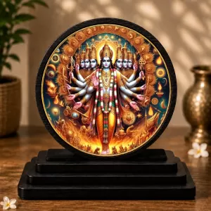 Premium Wooden Lord Vishnu Vishwaroop Showpiece For Car Dashboard & Office Table | 4 X 4.5 Inch Sublimation Printed Decorative Stand | 4 Mm MDF | Home Decor | Made In India (F33644) Premium Wooden Lord Vishnu Vishwaroop Showpiece For Car Dashboard & Office Table | 4 X 4.5 Inch Sublimation Printed Decorative Stand | 4 Mm MDF | Home Decor | Made In India (F33644)