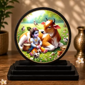 Premium Wooden Little Krishna Showpiece For Car Dashboard & Office Table | 4 X 4.5 Inch Sublimation Printed Decorative Stand | 4 Mm MDF | Home Decor | Made In India (F33645) Premium Wooden Little Krishna Showpiece For Car Dashboard & Office Table | 4 X 4.5 Inch Sublimation Printed Decorative Stand | 4 Mm MDF | Home Decor | Made In India (F33645)