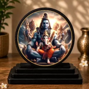 Premium Wooden Lord Shiva And Lord Ganesha Showpiece For Car Dashboard & Office Table | 4 X 4.5 Inch Sublimation Printed Decorative Stand | 4 Mm MDF | Home Decor | Made In India (F33650) Premium Wooden Lord Shiva And Lord Ganesha Showpiece For Car Dashboard & Office Table | 4 X 4.5 Inch Sublimation Printed Decorative Stand | 4 Mm MDF | Home Decor | Made In India (F33650)