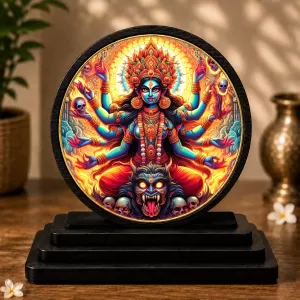 Premium Wooden Kali Mata Showpiece For Car Dashboard & Office Table | 4 X 4.5 Inch Sublimation Printed Decorative Stand | 4 Mm MDF | Home Decor | Made In India (F33654) Premium Wooden Kali Mata Showpiece For Car Dashboard & Office Table | 4 X 4.5 Inch Sublimation Printed Decorative Stand | 4 Mm MDF | Home Decor | Made In India (F33654)
