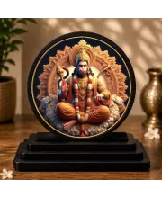Premium Wooden Lord Hanuman Showpiece For Car Dashboard & Office Table | 4 X 4.5 Inch Sublimation Printed Decorative Stand | 4 Mm MDF | Home Decor | Made In India (F33662)