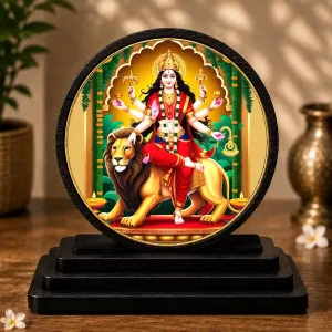 Premium Wooden Goddess Durga Showpiece For Car Dashboard & Office Table | 4 X 4.5 Inch Sublimation Printed Decorative Stand | 4 Mm MDF | Home Decor | Made In India (F33678) Premium Wooden Goddess Durga Showpiece For Car Dashboard & Office Table | 4 X 4.5 Inch Sublimation Printed Decorative Stand | 4 Mm MDF | Home Decor | Made In India (F33678)