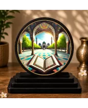 Premium Wooden  Holy Quran Showpiece For Car Dashboard & Office Table | 4 X 4.5 Inch Sublimation Printed Decorative Stand | 4 Mm MDF | Home Decor | Made In India (F33680)