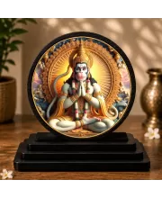 Premium Wooden Lord Hanuman Showpiece For Car Dashboard & Office Table | 4 X 4.5 Inch Sublimation Printed Decorative Stand | 4 Mm MDF | Home Decor | Made In India (F33684)