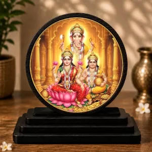 Premium Wooden Lord Ganesh, Maa Laxmi & Lord Kuber Showpiece For Car Dashboard & Office Table | 4 X 4.5 Inch Sublimation Printed Decorative Stand | 4 Mm MDF | Home Decor | Made In India (F33691) Premium Wooden Lord Ganesh, Maa Laxmi & Lord Kuber Showpiece For Car Dashboard & Office Table | 4 X 4.5 Inch Sublimation Printed Decorative Stand | 4 Mm MDF | Home Decor | Made In India (F33691)